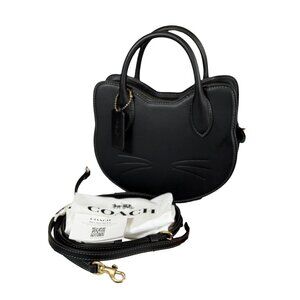 Coach CW615 Crossbody Bag Black Cat Leather Glovetanned 2025 Halloween